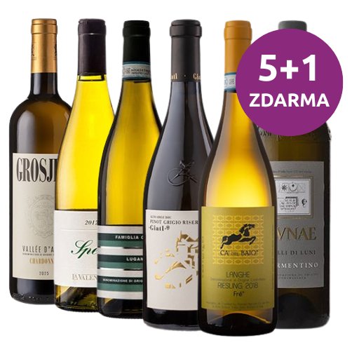 Degustační balíček Italské regiony bianco – Exclusive, 5+1 ZDARMA, 6x0,75l